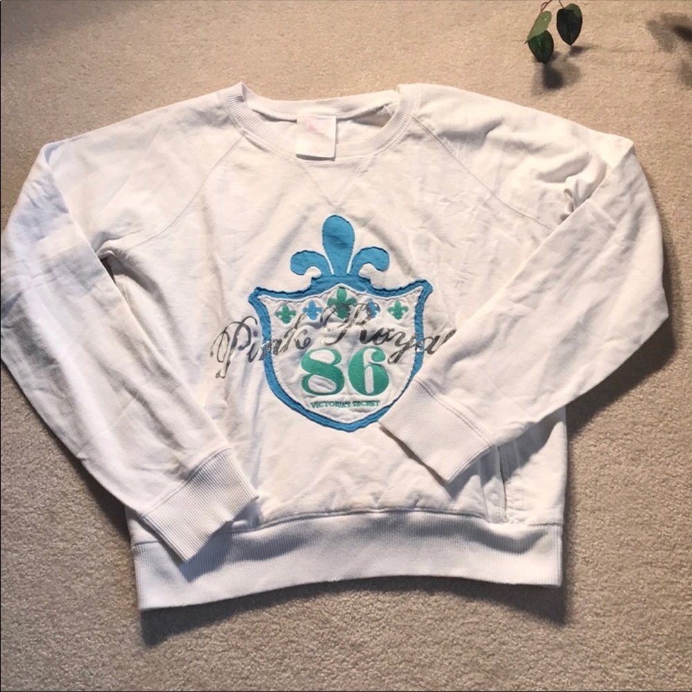 VS Pink large vintage sweatshirt with side pockets